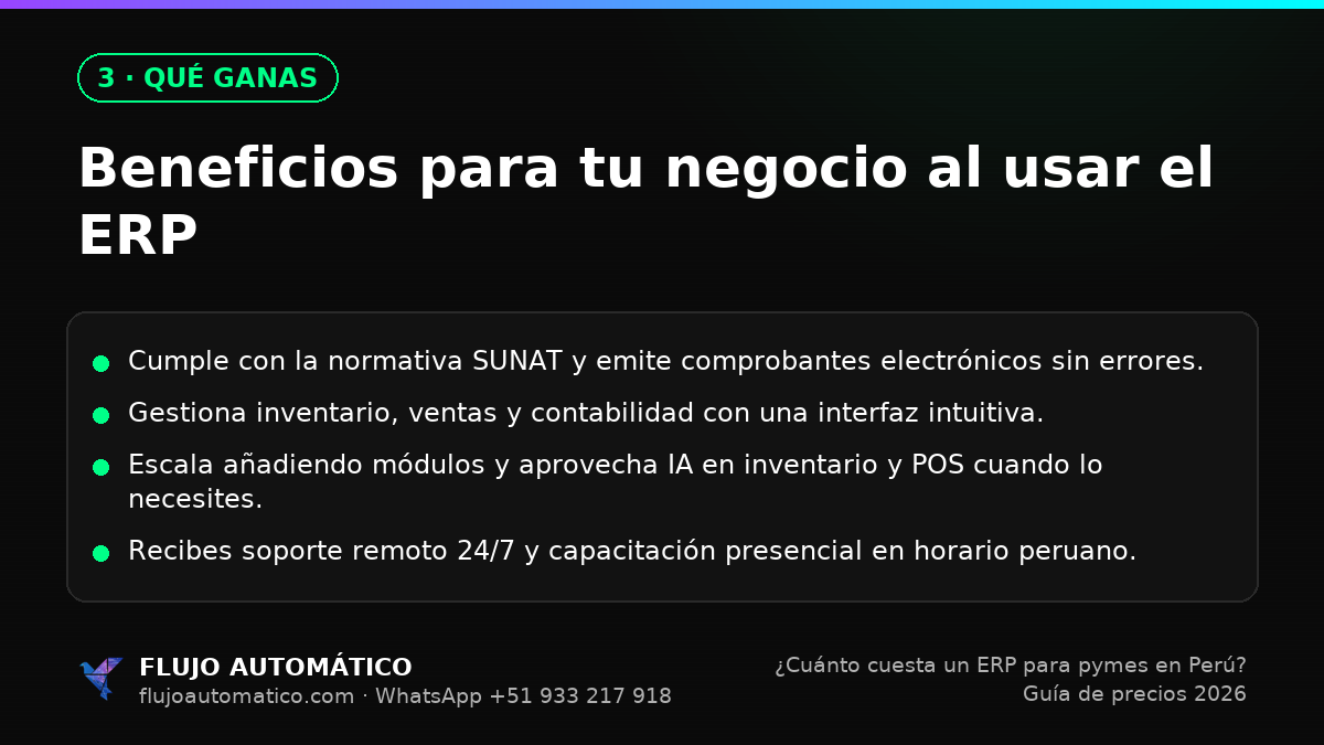 Qué ganas: Beneficios para tu negocio al usar el ERP