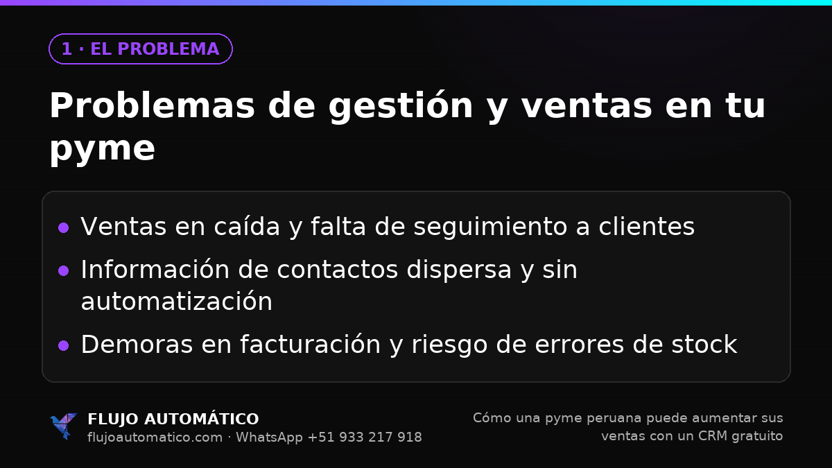 El problema: Problemas de gestión y ventas en tu pyme