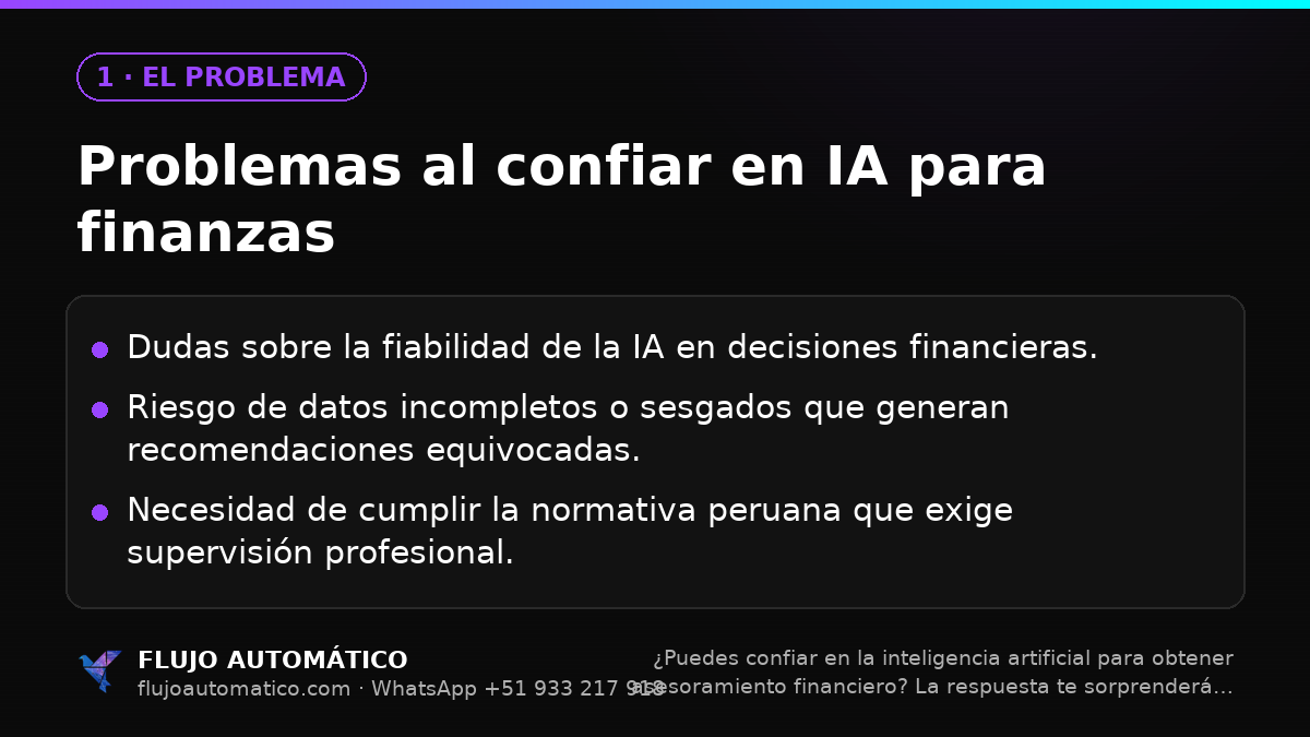 El problema: Problemas al confiar en IA para finanzas