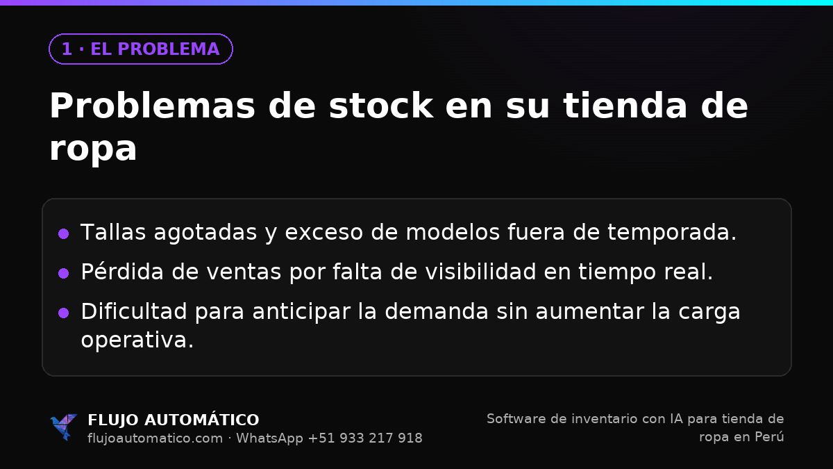 El problema: Problemas de stock en su tienda de ropa